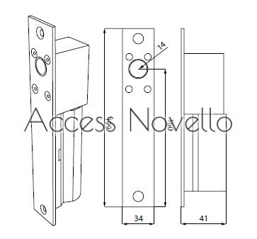 Електрическа брава с шиш, соленоид, fail-safe 12V DC